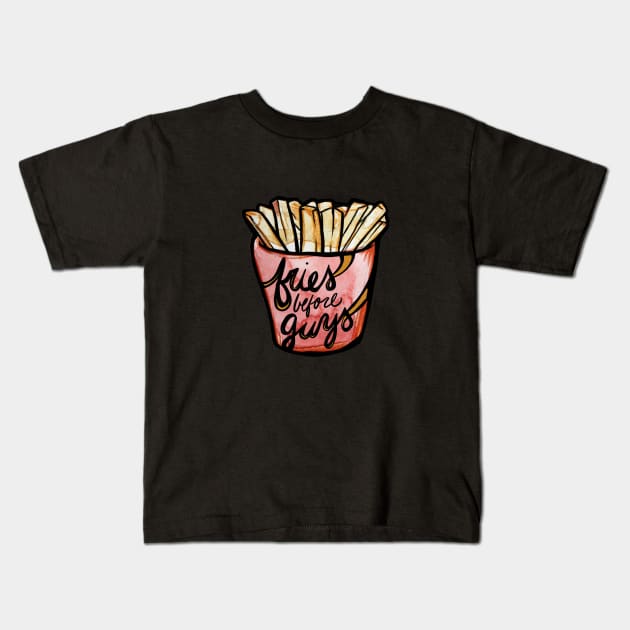 Fries before Guys Kids T-Shirt by bubbsnugg